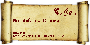 Menyhárd Csongor névjegykártya